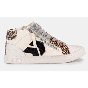 Dolce Vita Zonya Sneakers In White/black Embossed Lizard 10